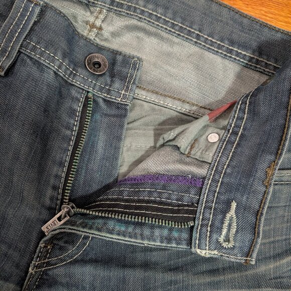 Levis 514 Denim Jeans Mens 31x32 Dark Wash Blue Straight - Picture 6 of 10